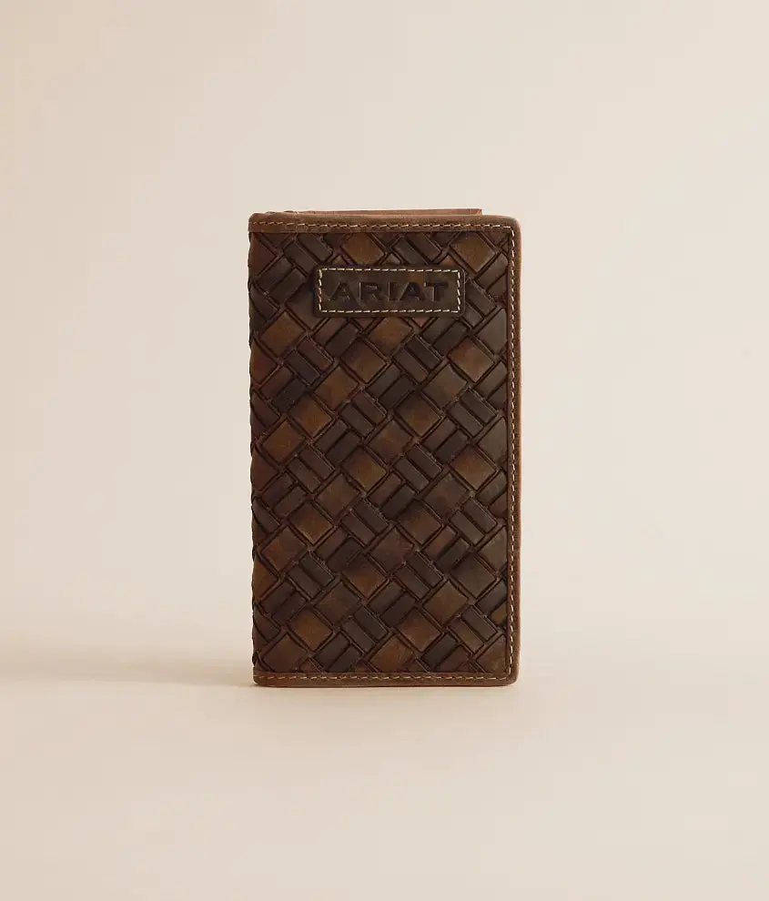Ariat Rodeo Basket Weave Leather Wallet 1