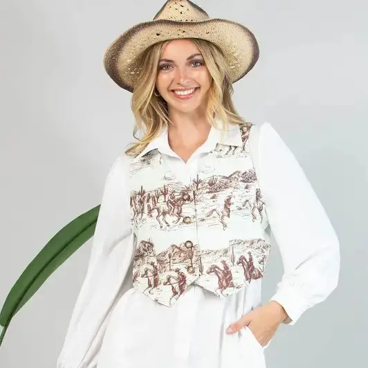 Avery Wild West Button Down Vest 1