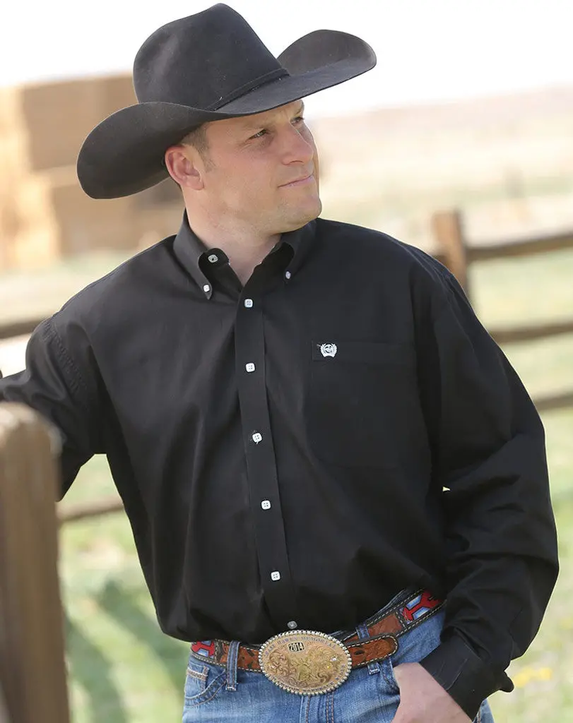 Cinch Long Sleeve Solid Button Down Shirt 1