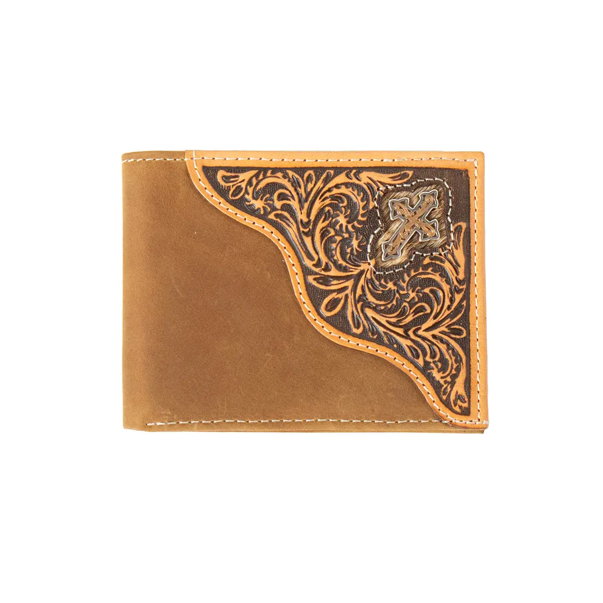 3D Floral Embossed Bi Fold Wallet 1