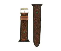 Nocona Floral Tooled Watch Band 1