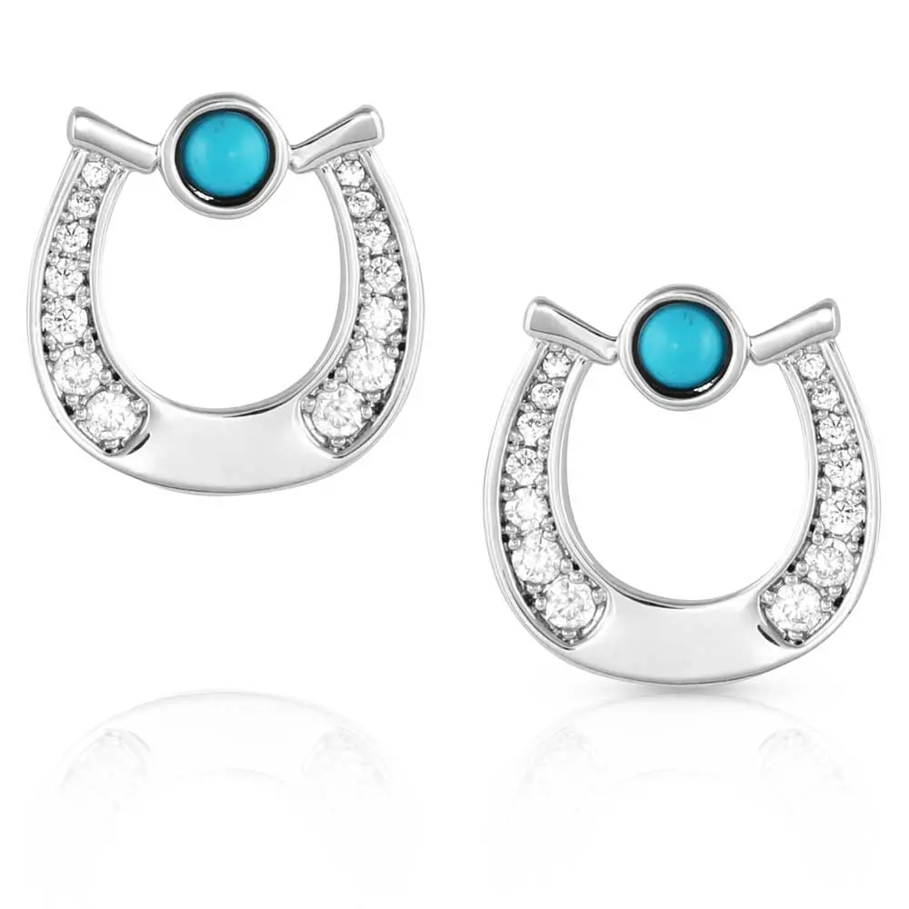 Montana Silversmiths Destined Luck Turquoise Crystal Earrings 1