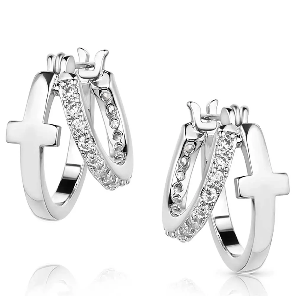 Montana Silversmiths Wrapped In Faith Crystal Earrings 1