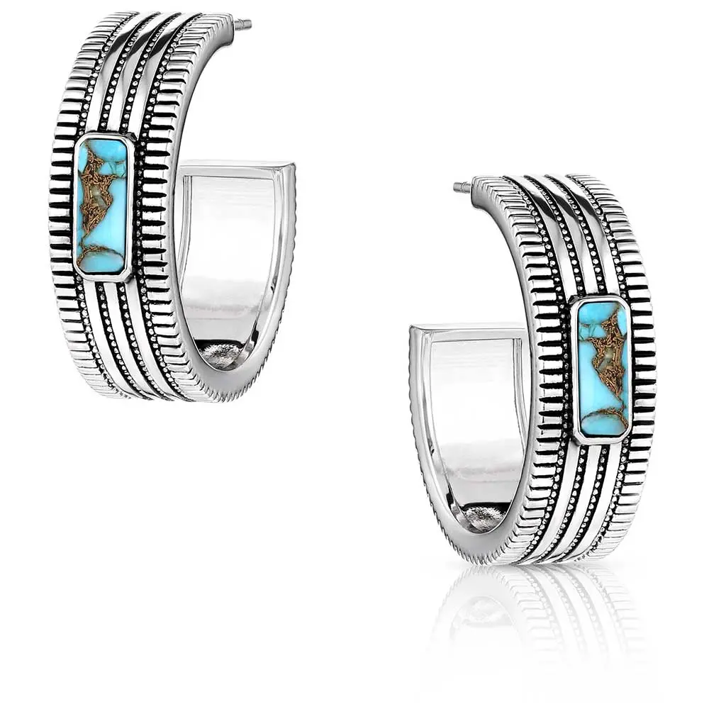 Montana Silversmiths Turquoise Sky Hoop Earrings 1