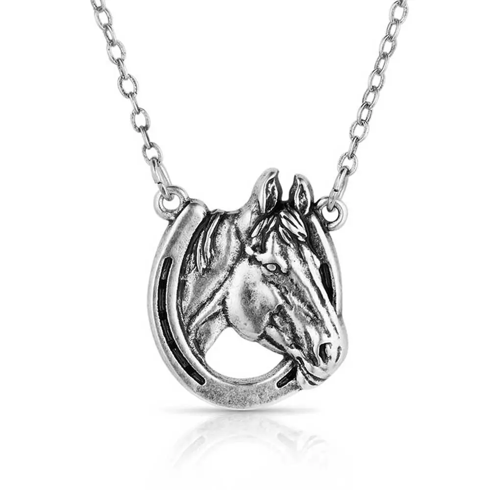 Montana Silversmiths Lucky Horsehead Pendant Necklace 1
