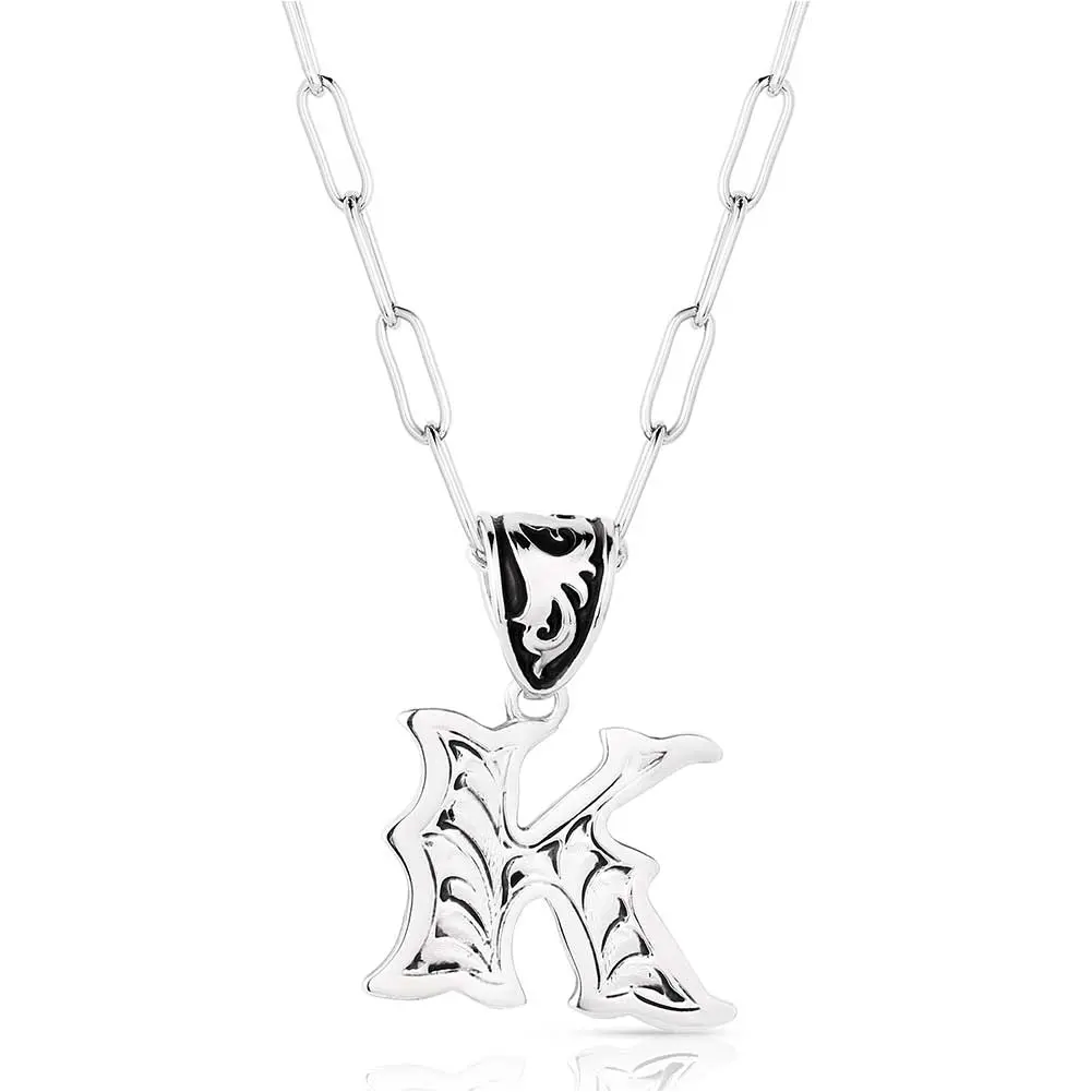 Western Initial K Necklace 1