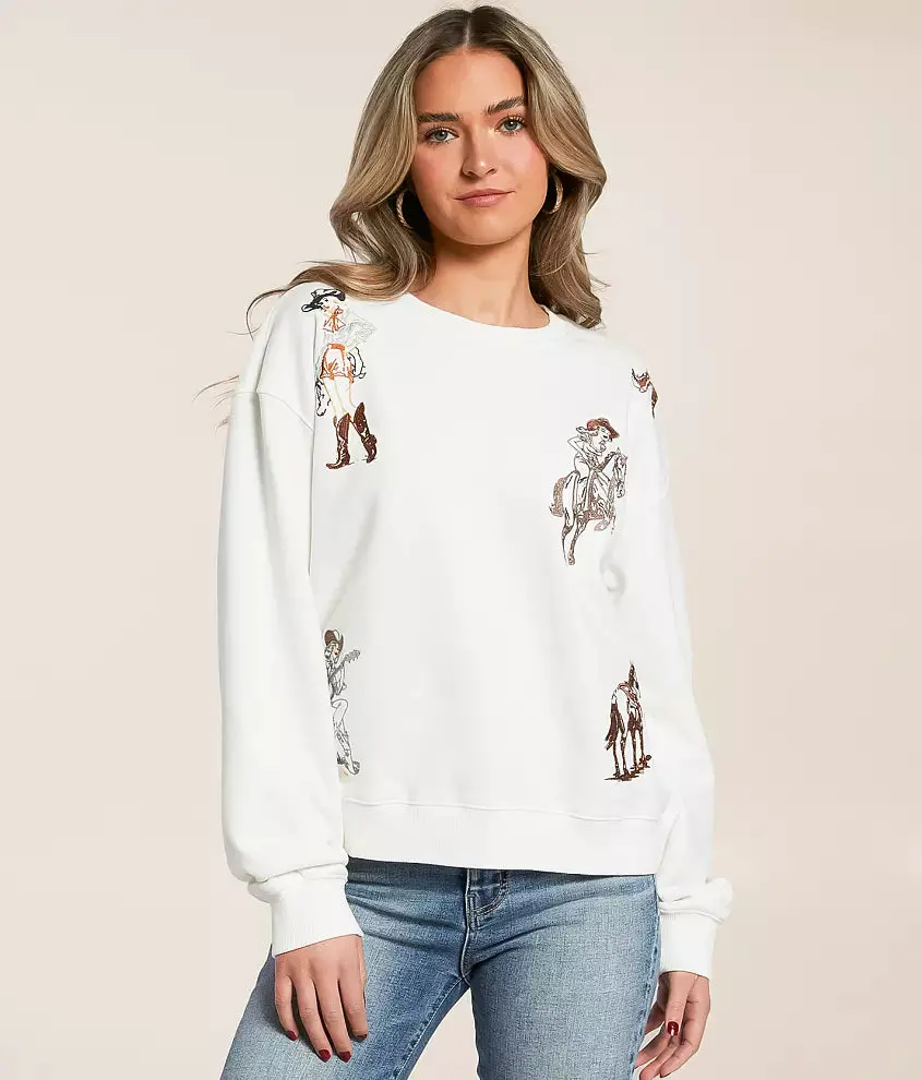 Blue B Embroidered Graphic Sweatshirt 1