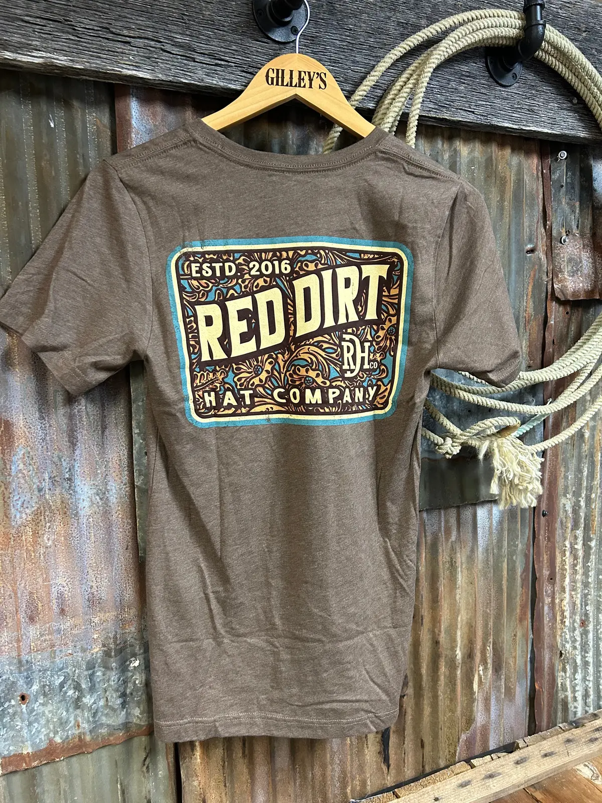 Red Dirt "Tooled Leather Logo" T-Shirt 1