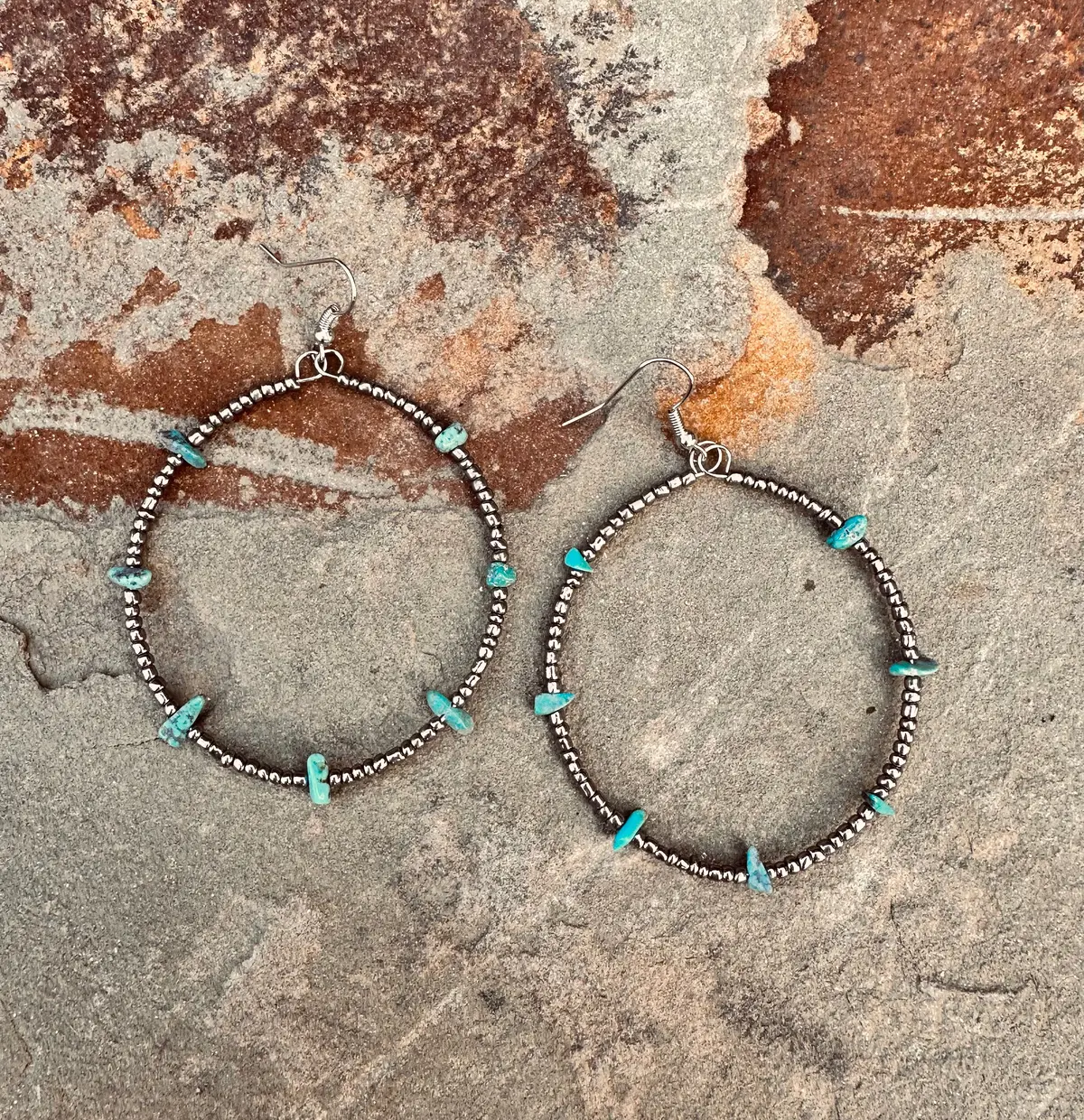 Turquoise Hoop Earrings 1