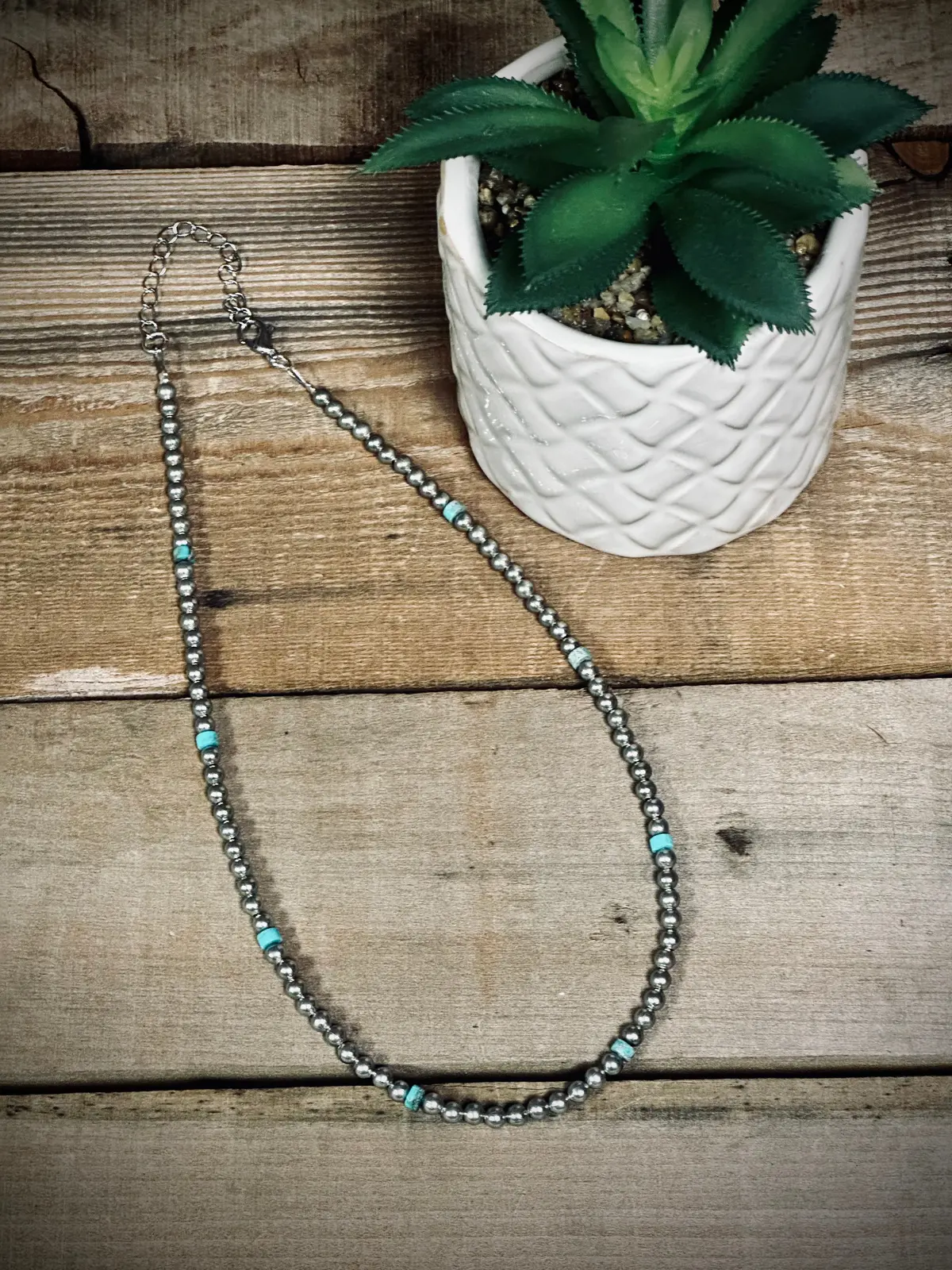 4 Mm Silver Plated And Comp Turquoise 1