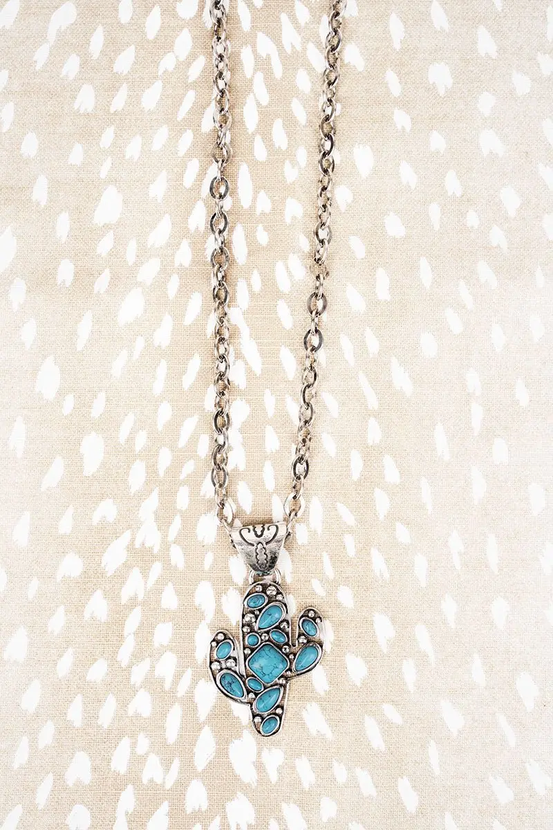 Turquoise Glendale Cactus Necklace 1
