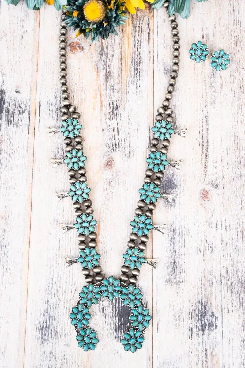 Turquoise Kalbarri Silver Pearl Necklace And Earring Set 1