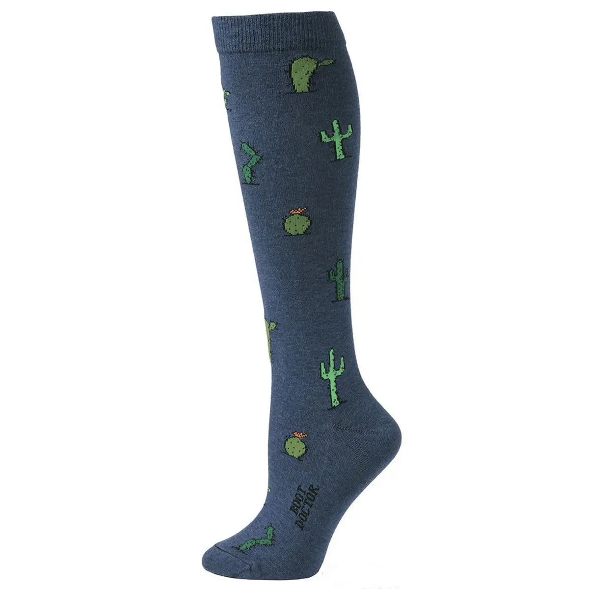 Boot Doctor Over The Calf  Navy Cactus Socks 1