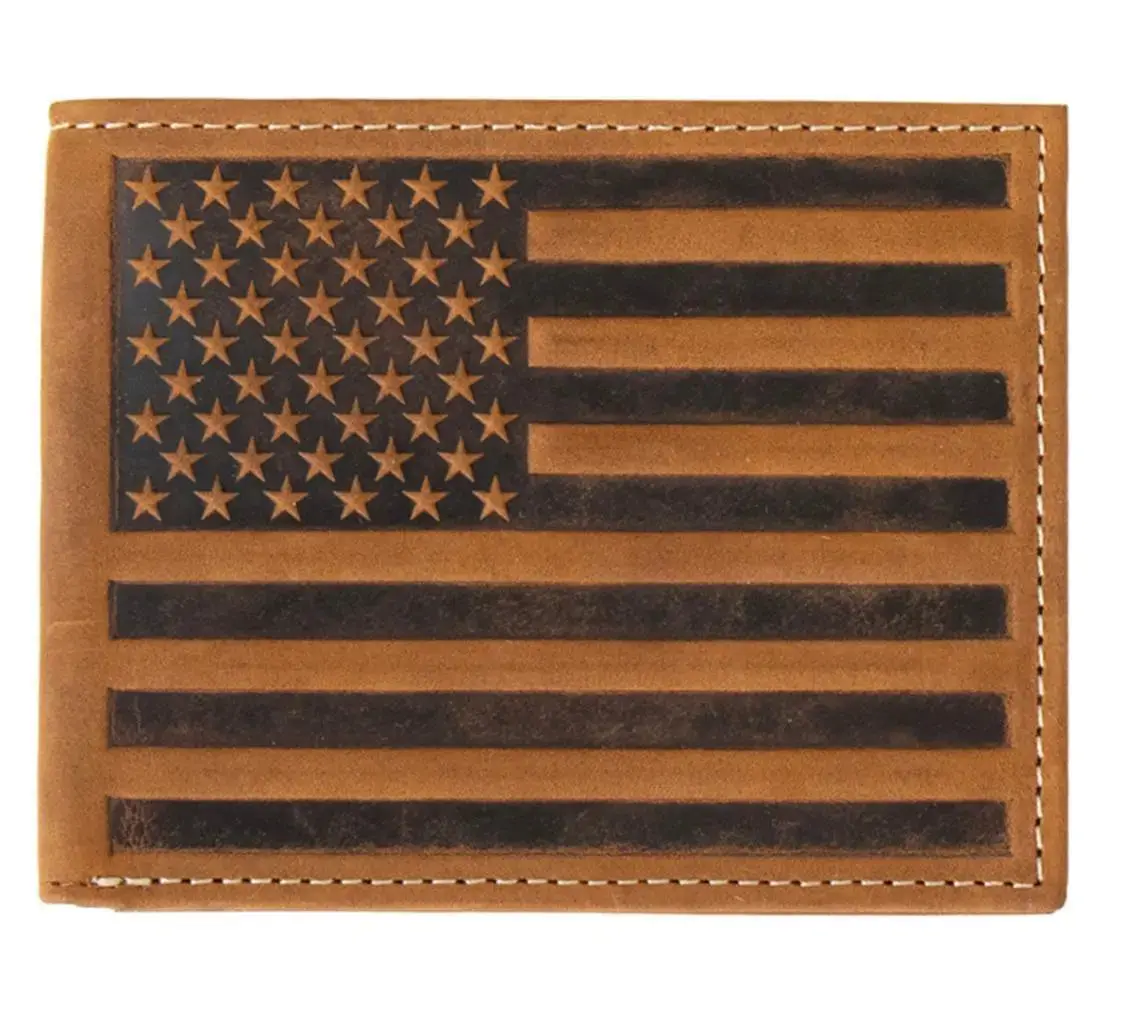 Nocona Embossed Flag American Wallet 1