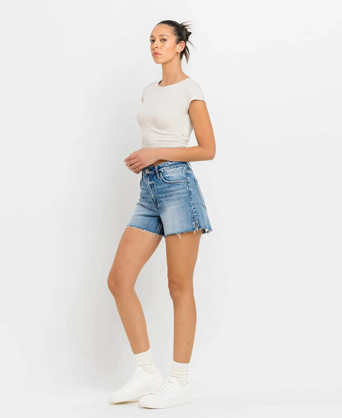 Vervet High-Rise Cleancut A-Line Shorts 1