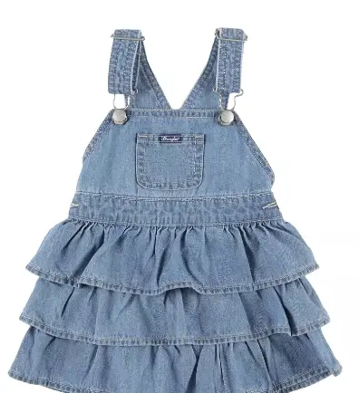 Denim Skirtall With 3 Ruffled Tiers 1