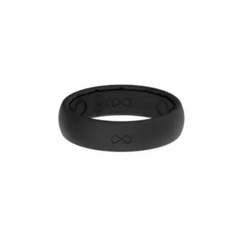 Solid Midnight Black Groove Ring 1