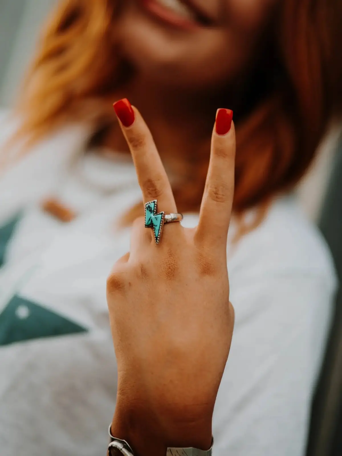 Lightning Bolt Turquiose Ring 1