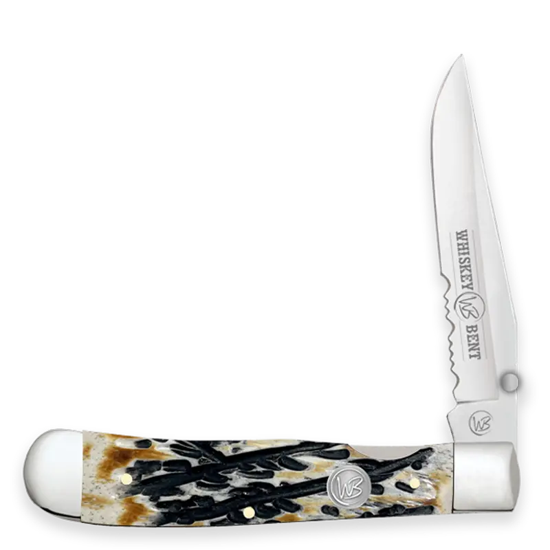 Whiskey Bent Carved Burnt Bone Trapper Lock 1