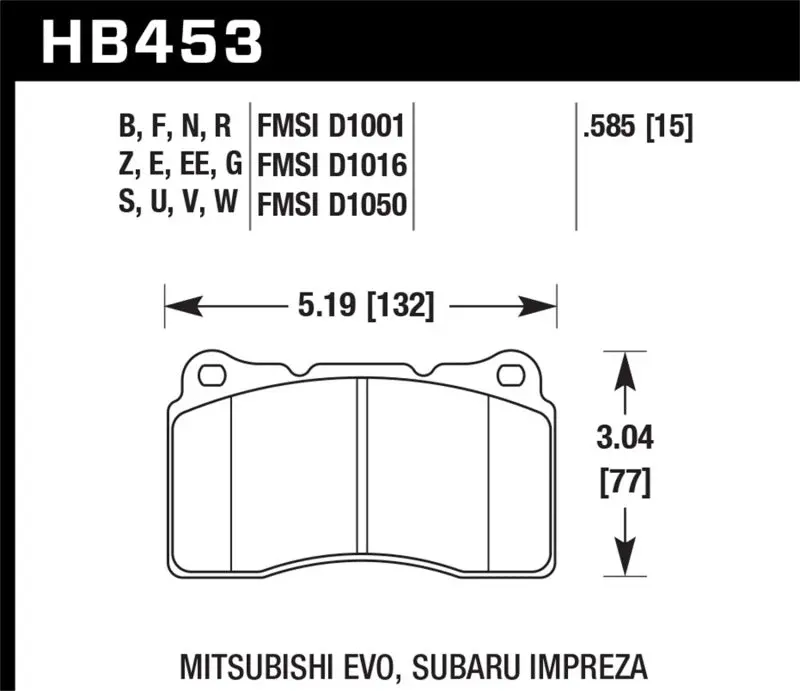 Hawk Performance Track-Only Brake Pads – Compatible With Mitsubishi Evo (2003–2006), Subaru Sti (2004–2009), Genesis Coupe (2009–2010), Camaro Ss (2010), And Pontiac G8 Gt (2008–2009) 1