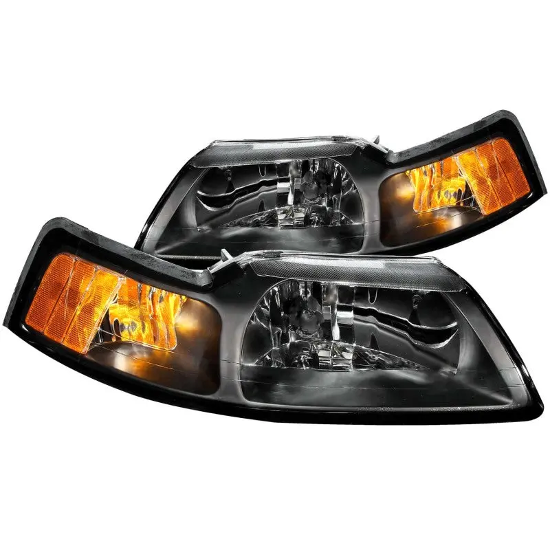 Anzo Crystal Headlight Assembly — Black Housing For 1999–2004 Ford Mustang 2