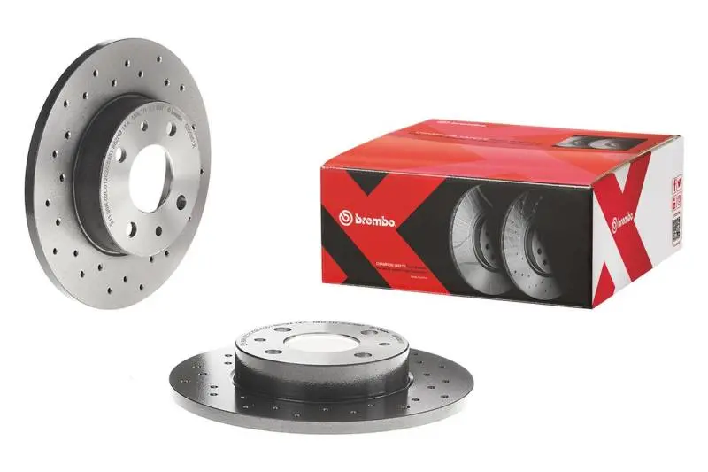 Brembo Cross-Drilled & Uv-Coated Rear Brake Rotors For 2000–2006 Audi Tt Quattro 1