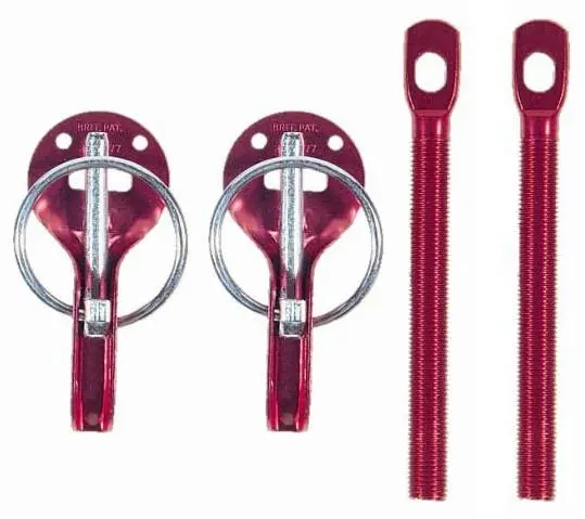 Sparco Red Hood Pin Assembly – Lightweight Anodized Aluminum 1