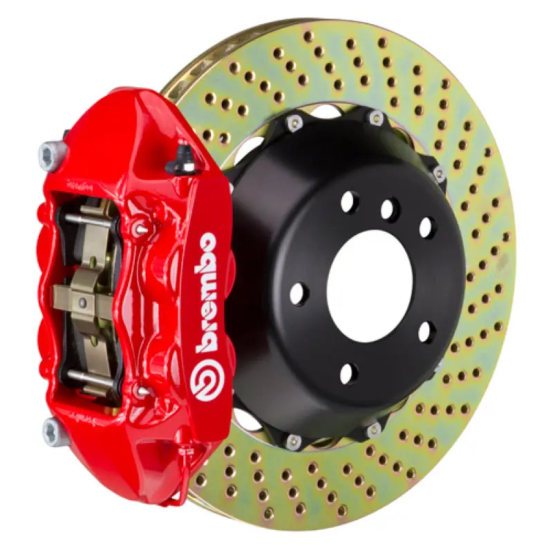 Brembo Gt Big Brake Kit For 2009–2017 Vw Cc 2.0T & Vr6 – Front, 365X29Mm Drilled Two-Piece Rotors, Red Calipers 1