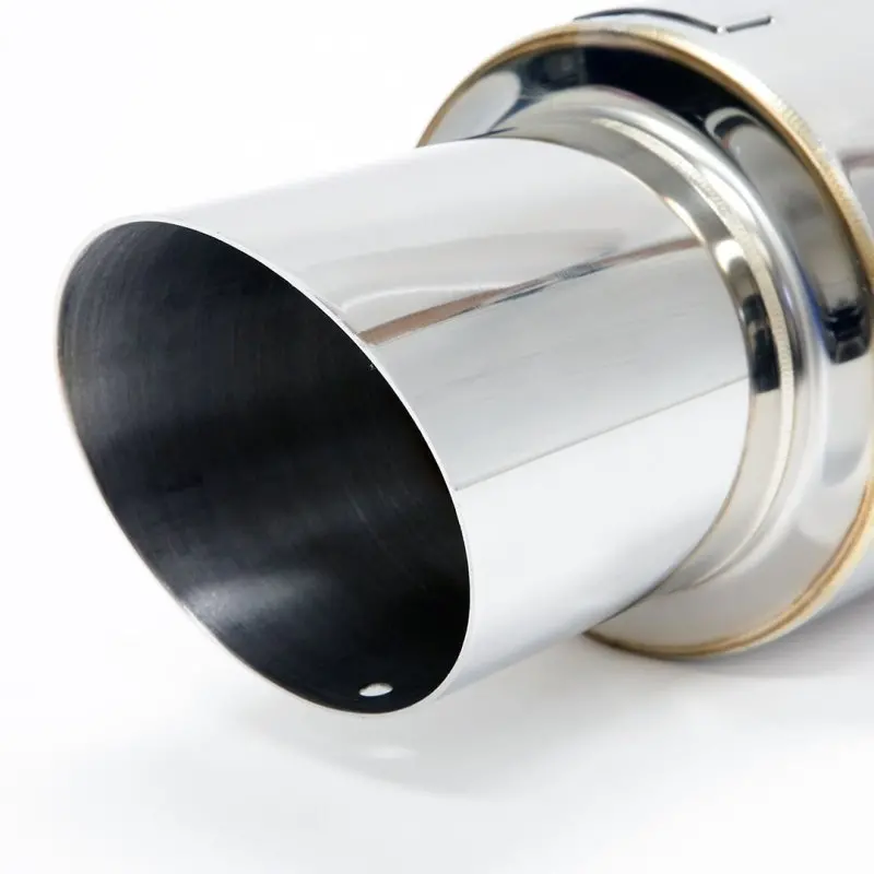 Blox Racing 76.2Mm Universal Angled Muffler – N1-Style Tip, Matte Black Finish 1